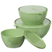 Набор салатников Sugar&Spice Vanilla (1,7+2,8+5л) с крышками фисташка