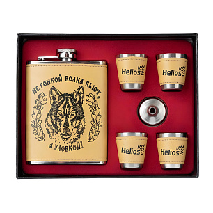 Набор Волк (фляжка 240 мл + 4 стопки 50 мл)